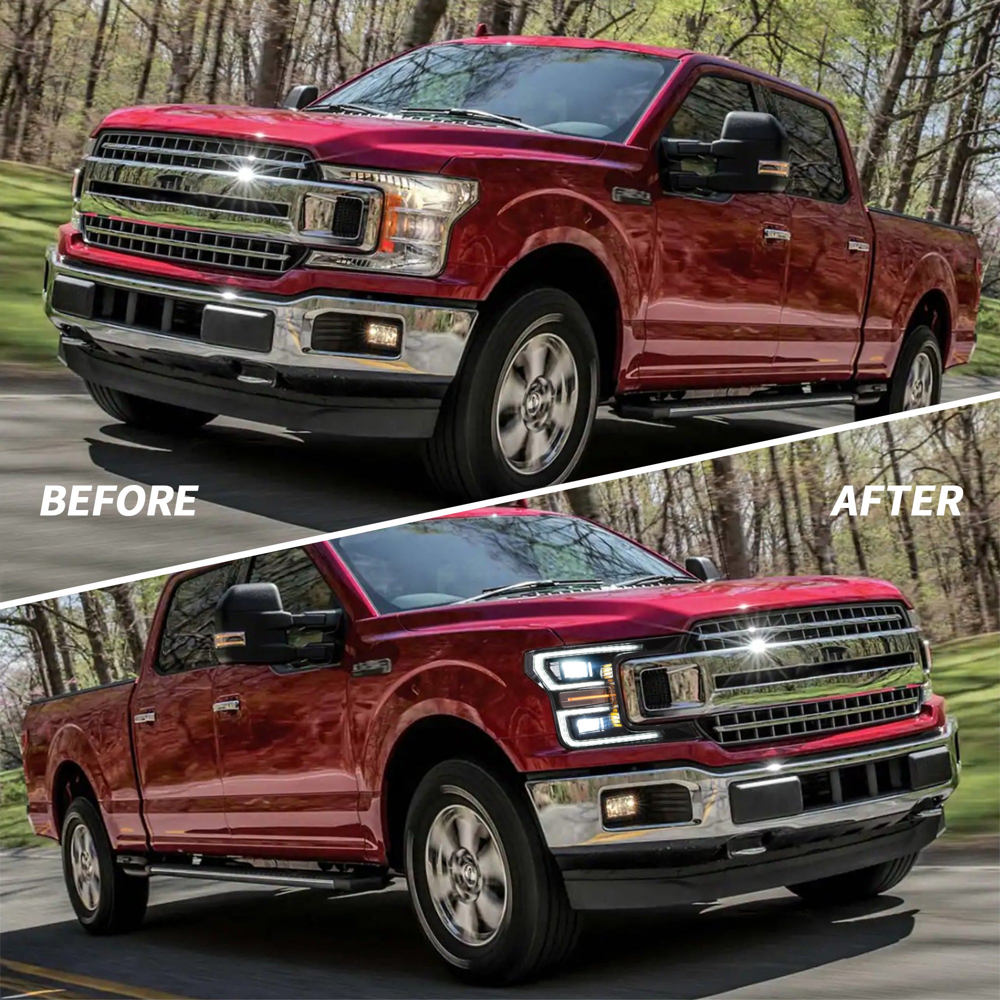 <<<t53>18>0>LAND  LED  HeadlighTs  For 2018-2020 Ford  F150 w/sequenTial Turn  signal