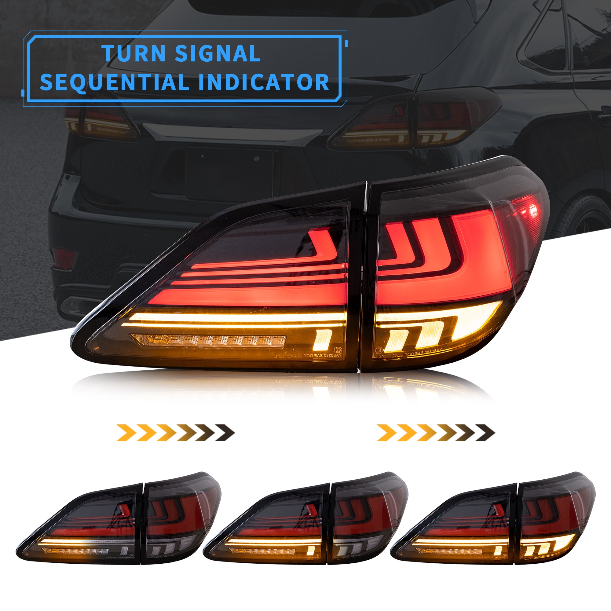 VLAND LED Taillights For 2010-2015 Lexus RX 350 450h 270