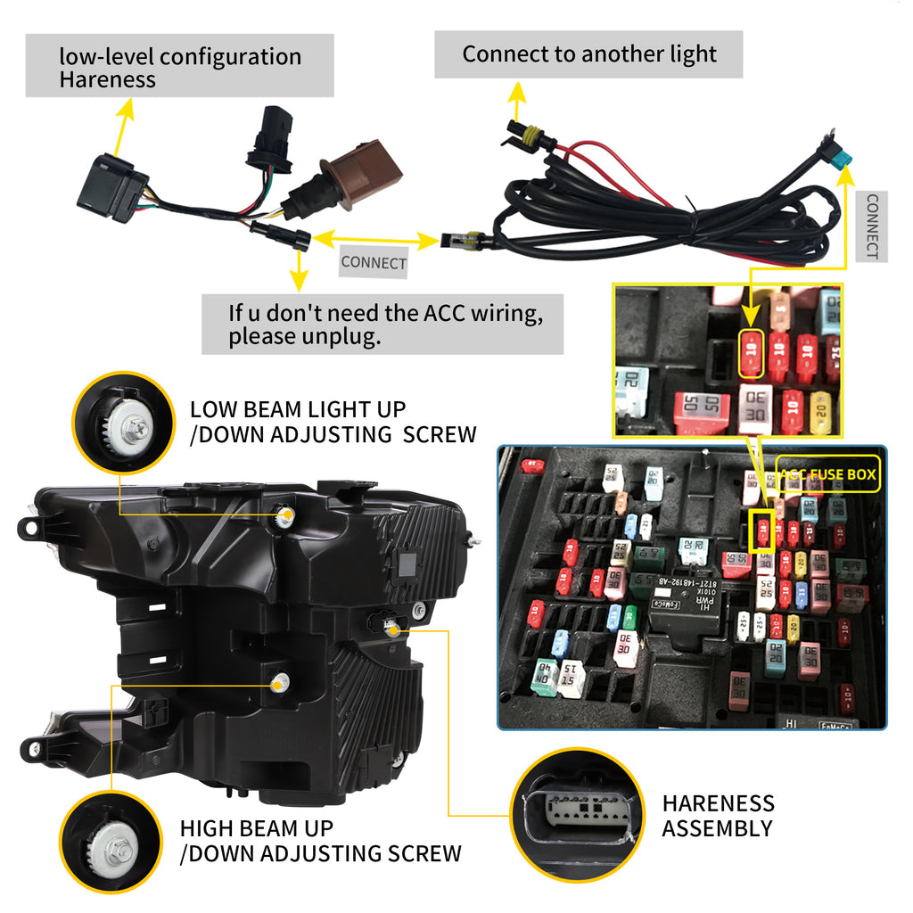 VLAND LED Headlights+Tail Lights For 2018-2020 Ford F150