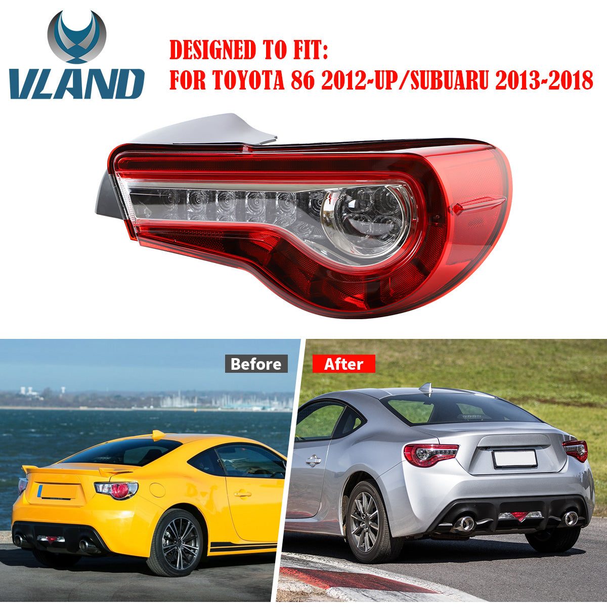 VLAND LED Tail lights For Toyota 86 gt86/ Subaru brz/ Scion frs 2012-2020 Rear lamps Assembly