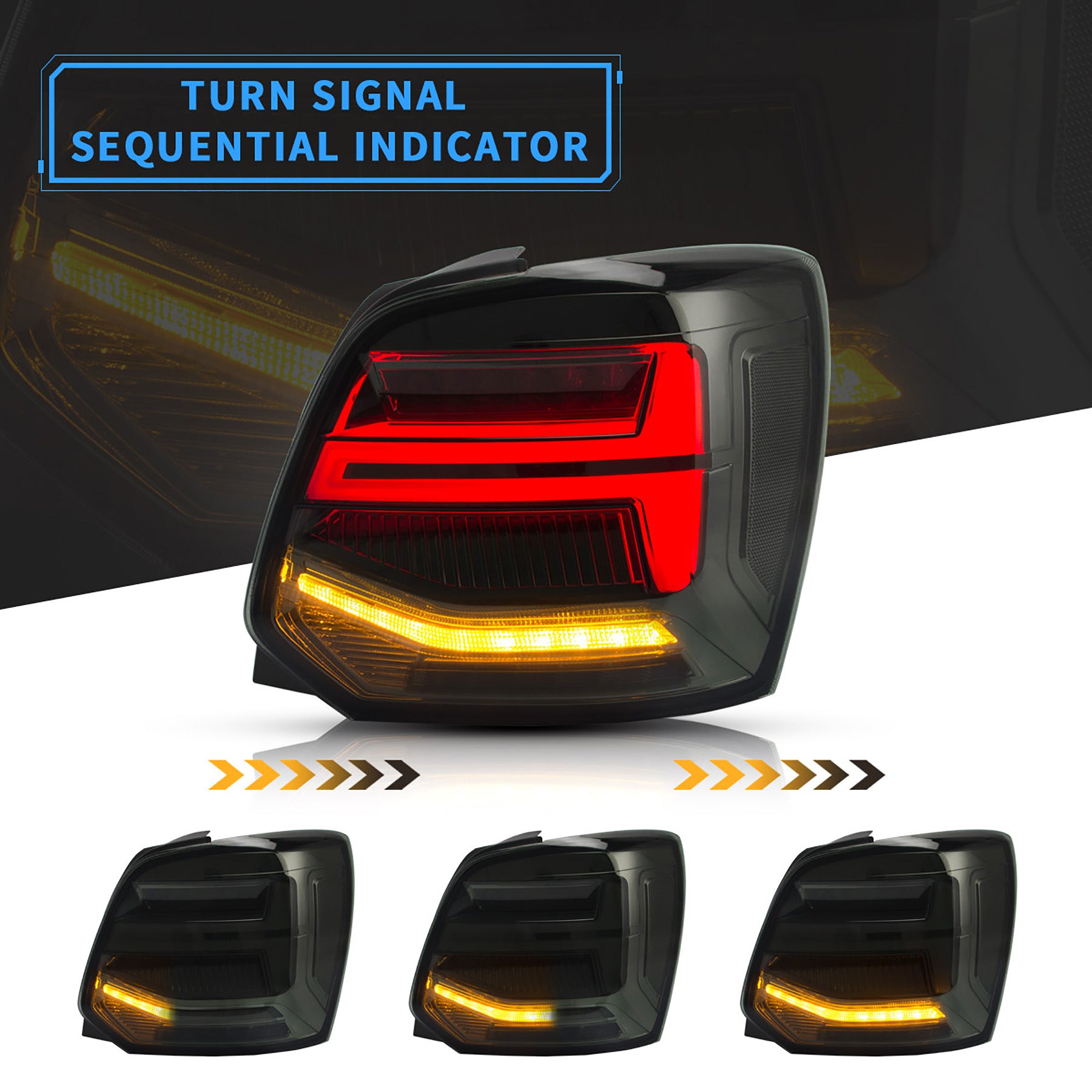 <<<<t68>59>19>0>LAND  LED  Tail  lighTs  For  Polo  MK5 2009-2017 Turn  Signal  wiTh  SequenTial  indicaTors