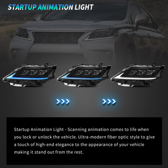 VLAND faros delanteros LED completos para Lexus RX 350 450H 2012-2015 montaje de luces delanteras del mercado de accesorios [se adapta a modelos HID/Xenon]