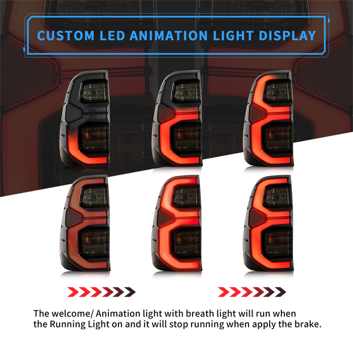 Luces traseras LED VLAND para Toyota Hilux 2015-2020, lámparas traseras