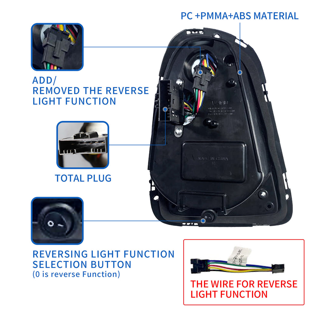 VLAND LED Taillights For 2007-2013 Mini Cooper Hatch R56 R57 R58 R59 W/ Sequential