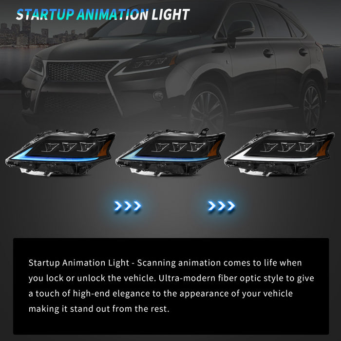 Faros delanteros LED completos VLAND compatibles con Lexus RX 350 450h 2012-2015 [compatible con modelos HID/Xenon]