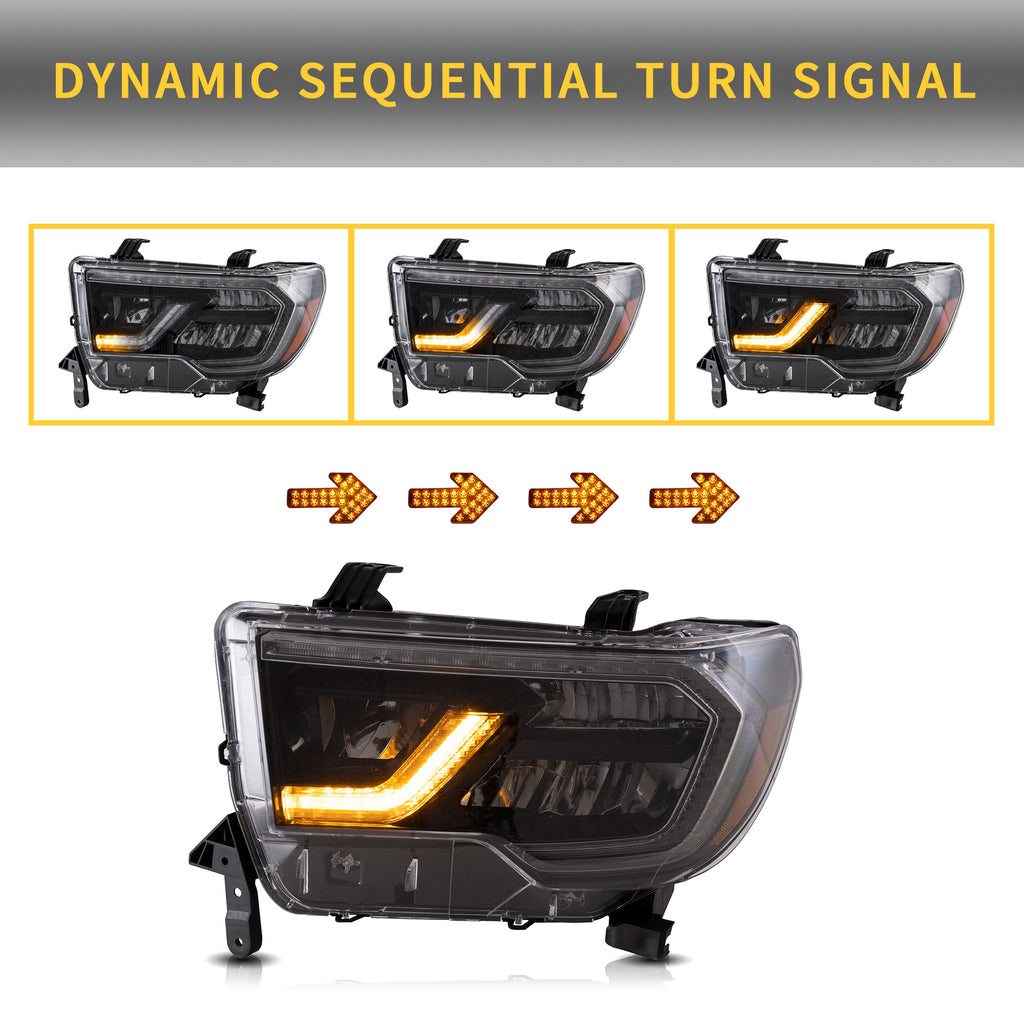 VLAND LED Headlights For 2007-2013 Toyota Tundra & 2008-2022 Toyota Sequoia