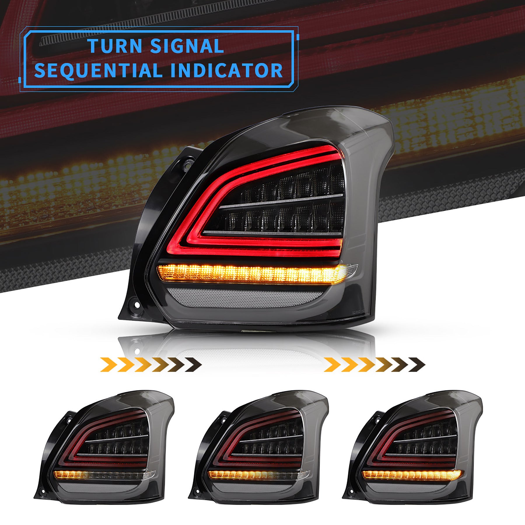 VLAND LED Tail Lights For 2017-2023 Suzuki Swift Aftermarket Taillights
