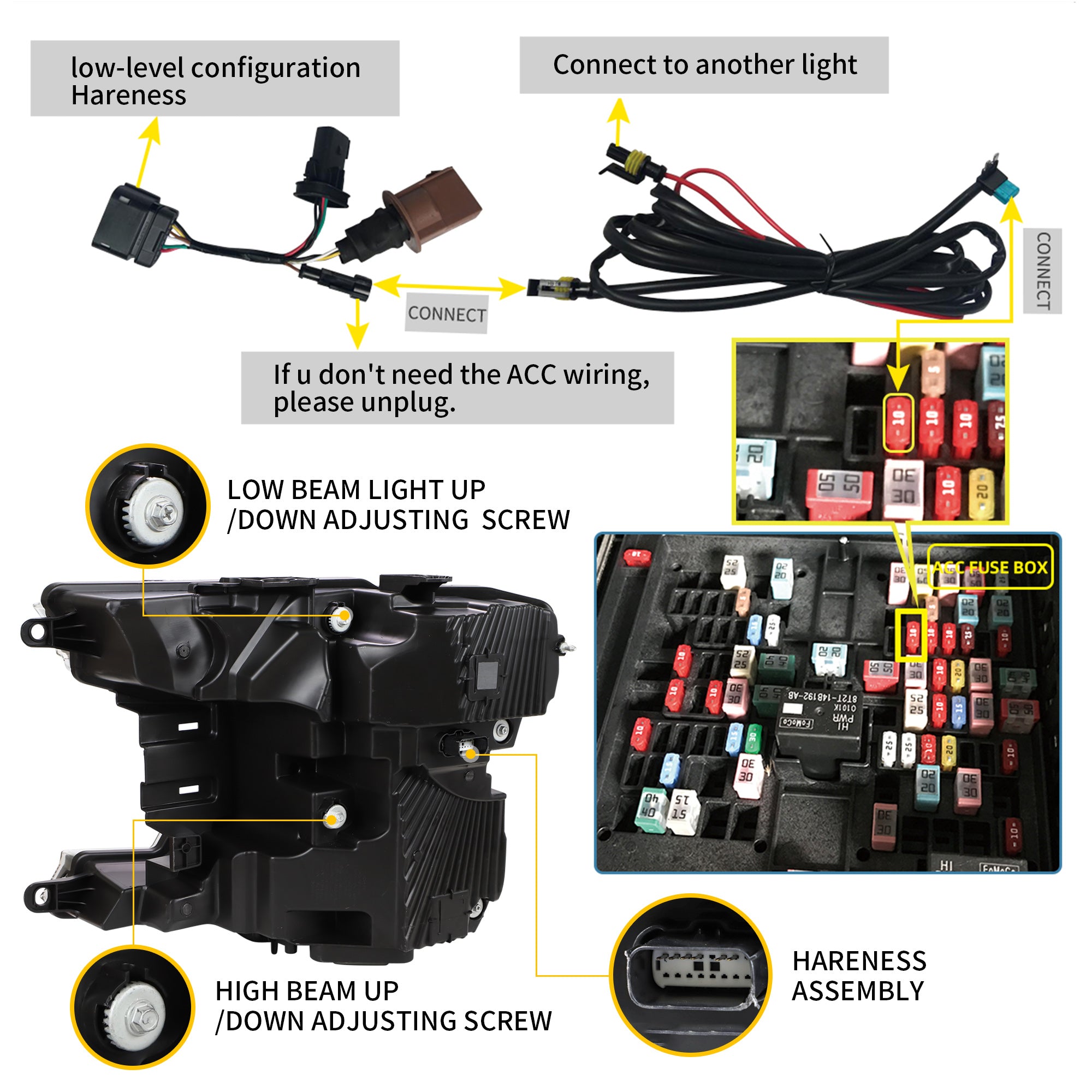 <<<t53>18>0>LAND  LED  HeadlighTs  For 2018-2020 Ford  F150 w/sequenTial Turn  signal