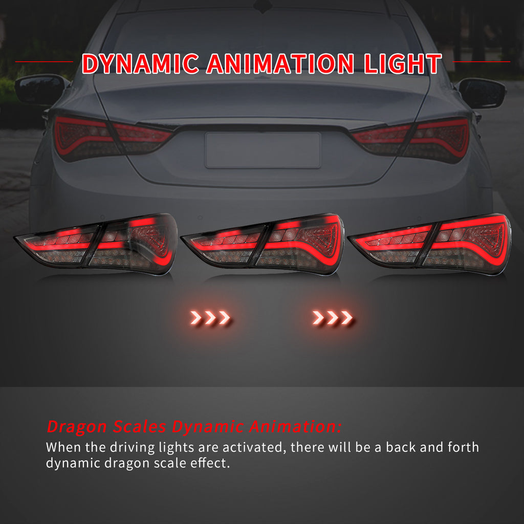 <<<<<<t64>56>41>23>18>0>LAND  LED  TaillighTs  FiT For  Hyundai  SonaTa 2011-2014 AfTermarkeT Rear  lighTs  Assembly