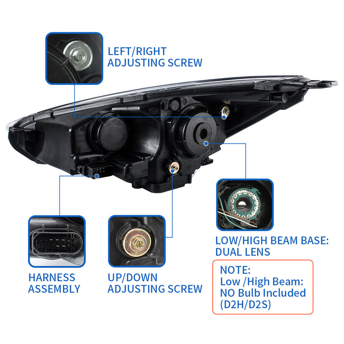 VLAND LED-Scheinwerfer für Ford Focus 2015–2019 Mk III Facelift (Mk 3,5)