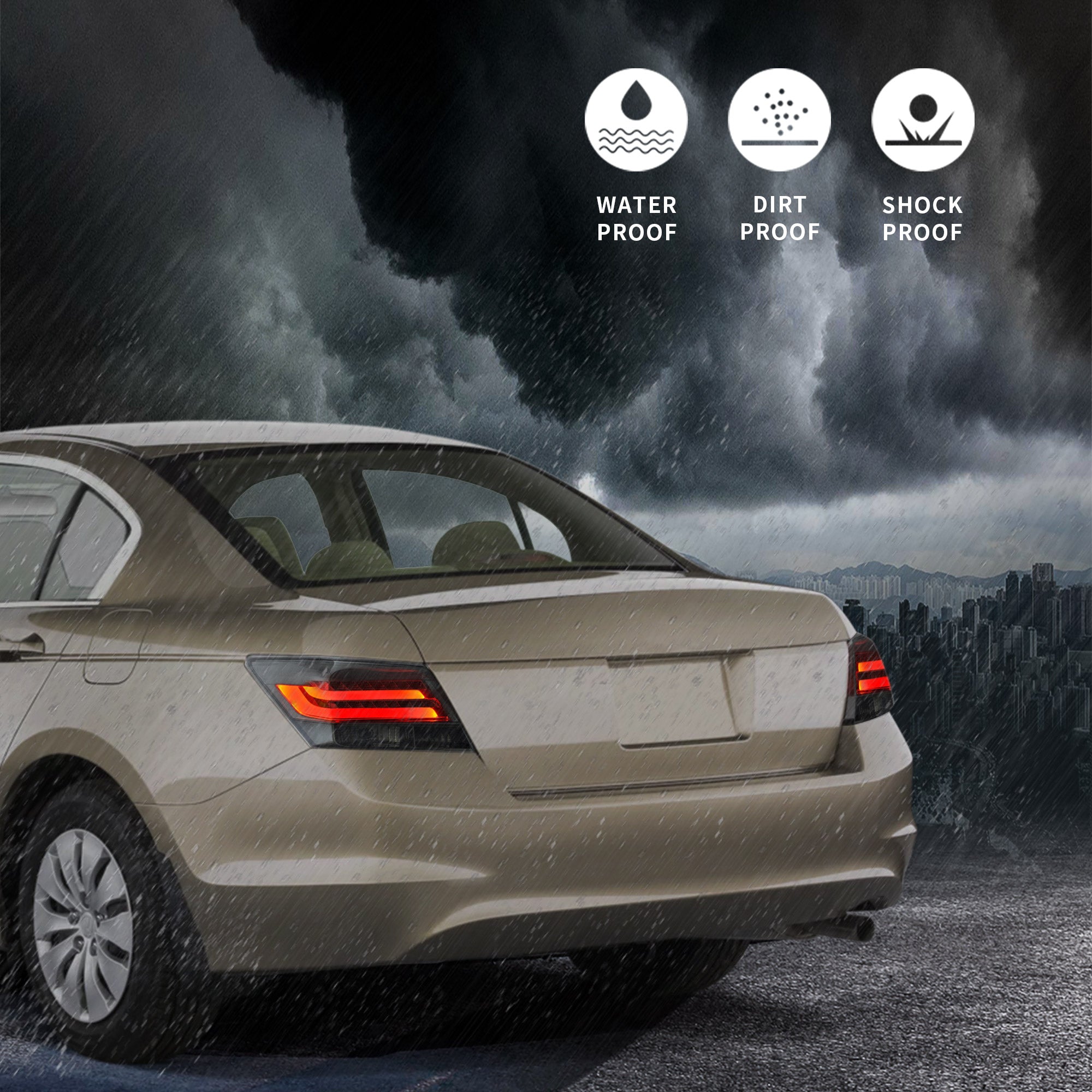 VLAND LED Tail lights For Honda Accord 2008-2012 Aftermarket Rear Lamps [2PCS]