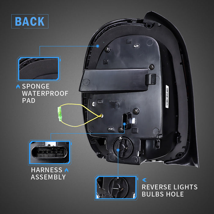 Feux arrière LED VLAND pour Mini trappe (Cooper) F55 F56 F57 2014-2019 garniture noire