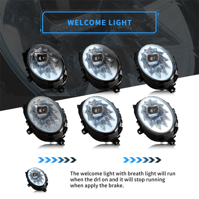Phares LED VLAND pour les modèles halogènes Mini Cooper F56 2014-2018