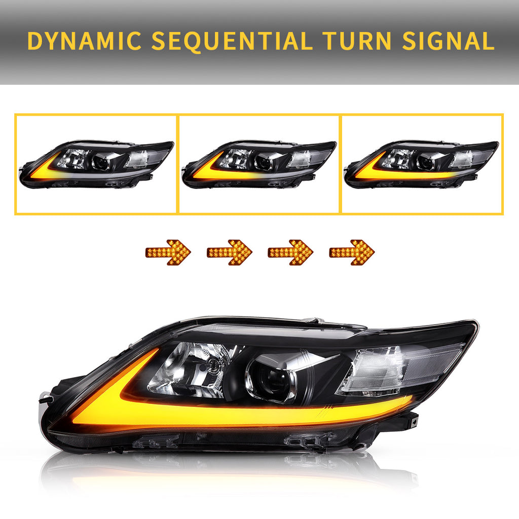 <<<t39>18>0>LAND  LED  HeadlighTs  For 2010 2011 ToyoTa  Camry  U.S. EdiTion