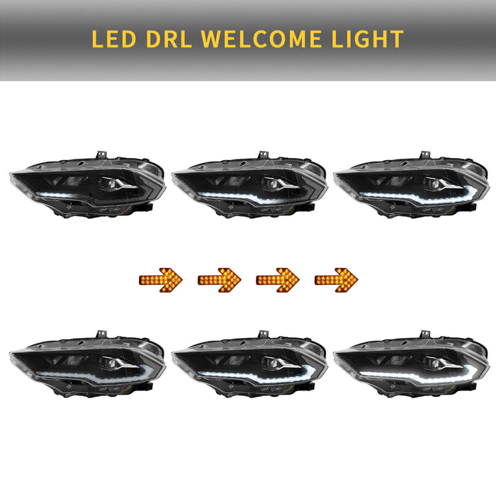VLAND LED Projector Headlights For Ford Mustang 2018-2023 Aftermarket Front Lamps