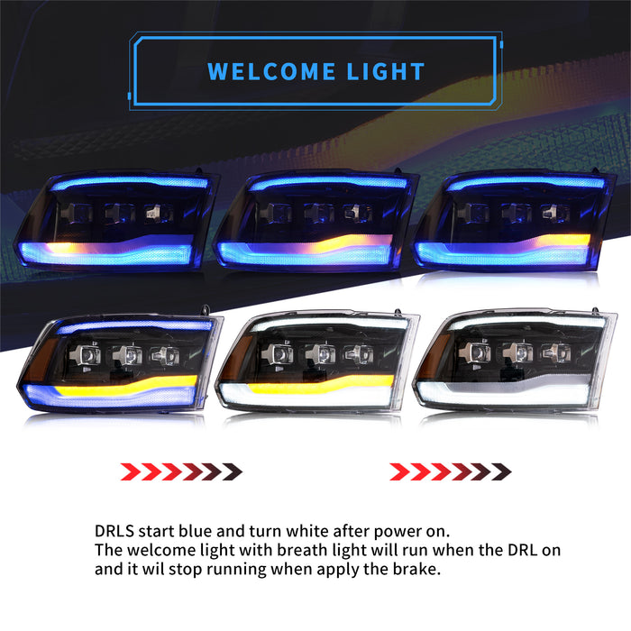 VLAND LED-Projektorscheinwerfer für 2009–2018 RAM 1500 2500 3500