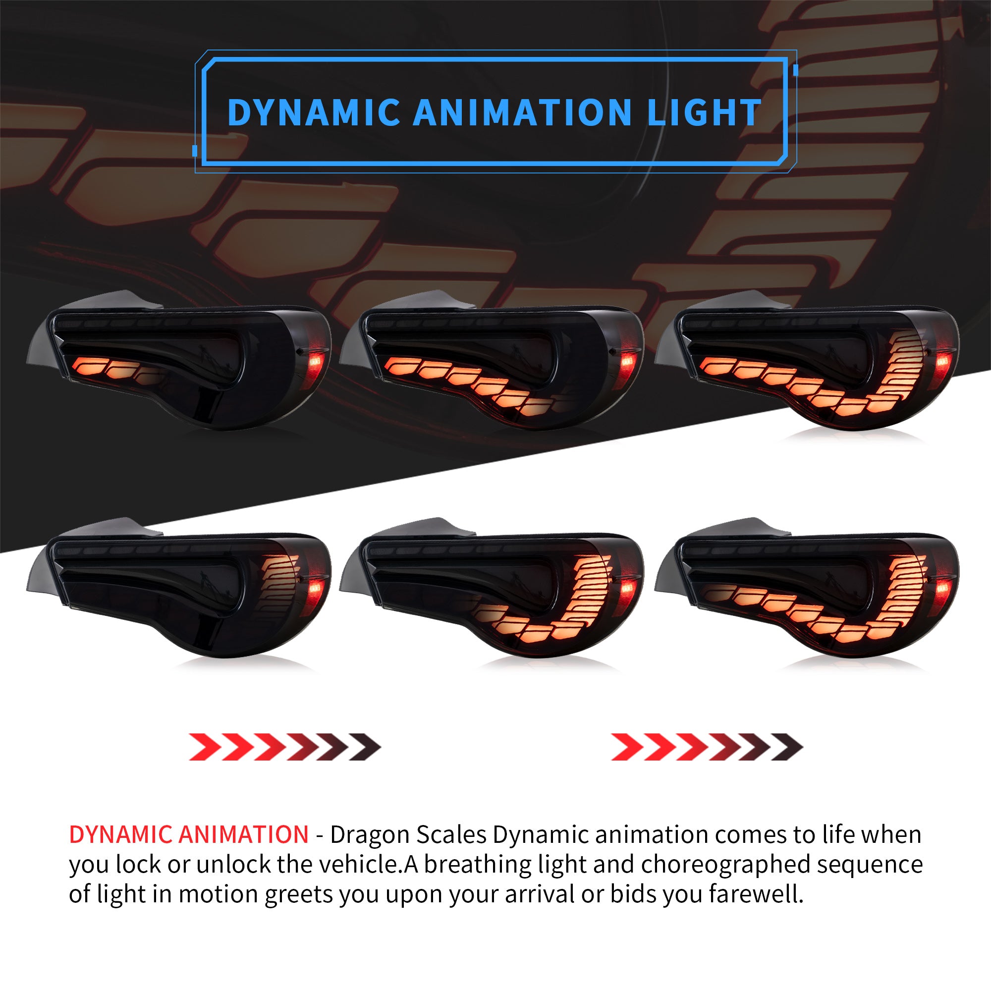 VLAND LED Taillights For 2012-2020 Toyota 86 GT86, Subaru BRZ, Scion FRS