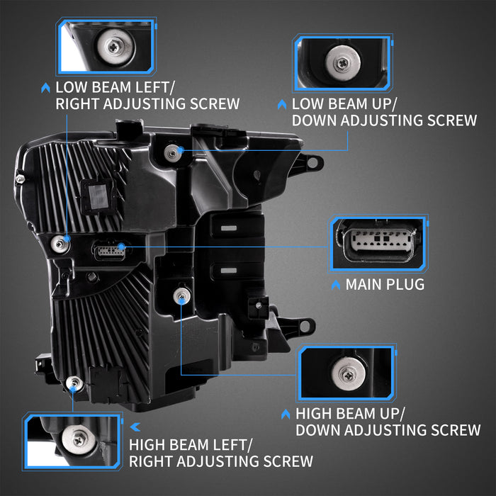 VLAND LED-Scheinwerfer für 2018–2020 Ford F150 Frontleuchten-Montage