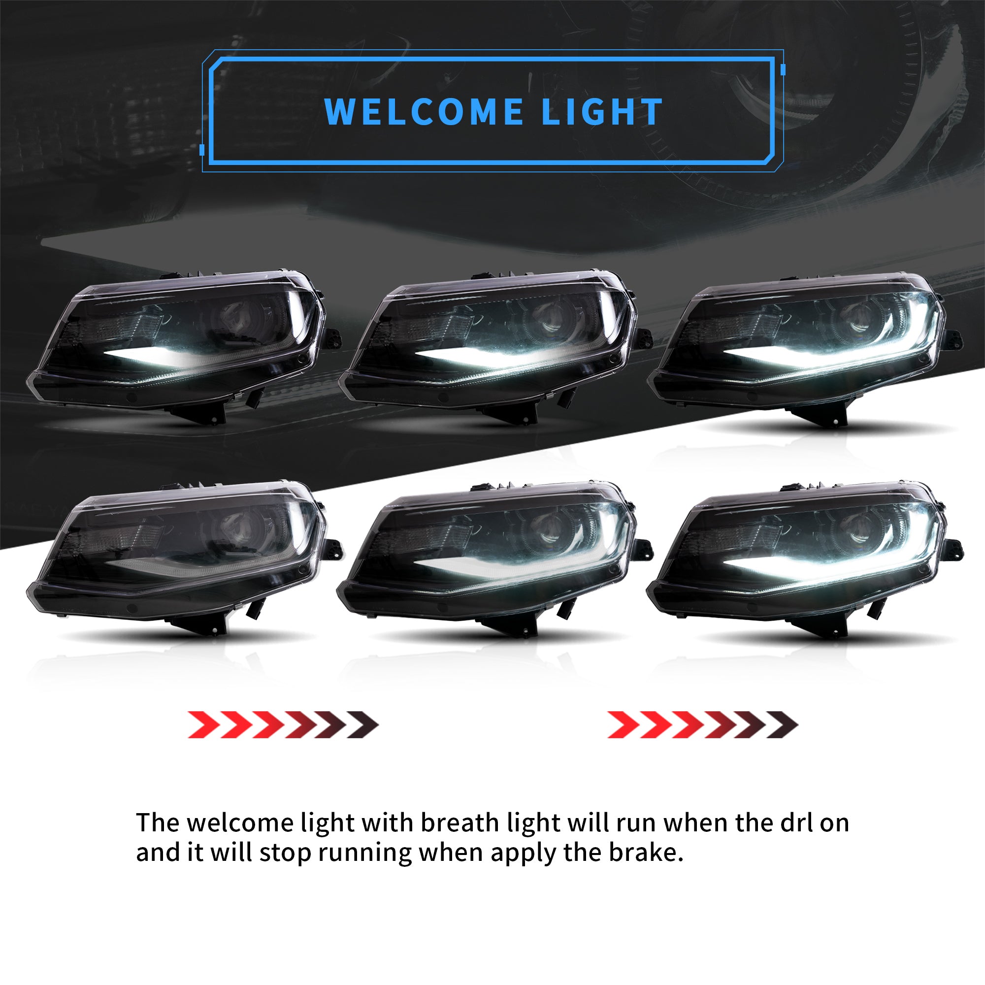 VLAND LED Headlights For 2016-2018 Chevrolet Camaro