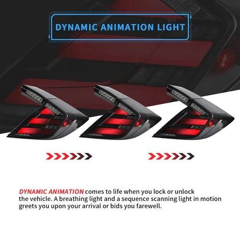 2016-2021 Honda Civic Hatchback (FK7) & Type R (FK8) Full LED Aftermarket vland Tail Lights