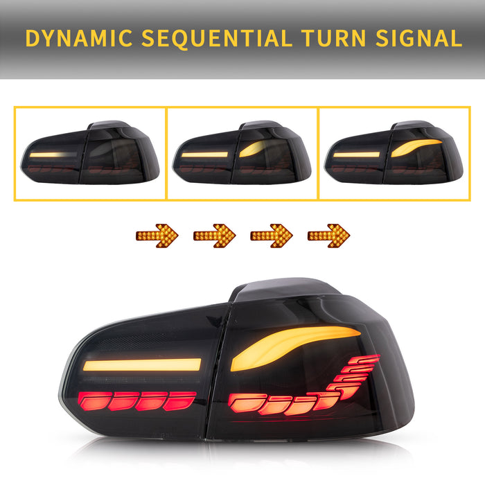 VLAND OLED Tail lights For Volkswagen Golf 6 MK6 2009-2014 With Sequential indicators Turn Signals