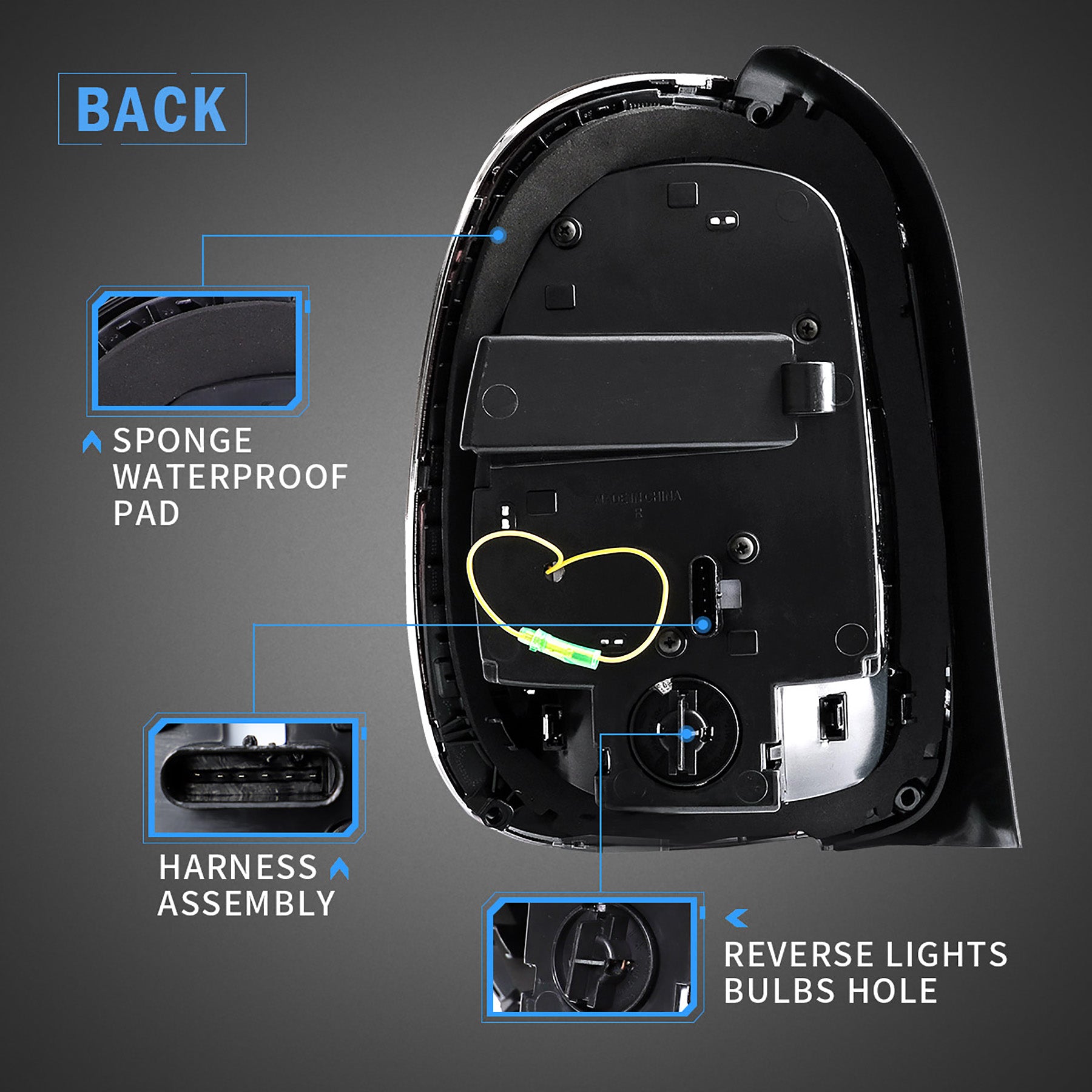 VLAND LED Taillights For 2014-2019 Mini Cooper Hatch F55 F56 F57 Chrome Trim