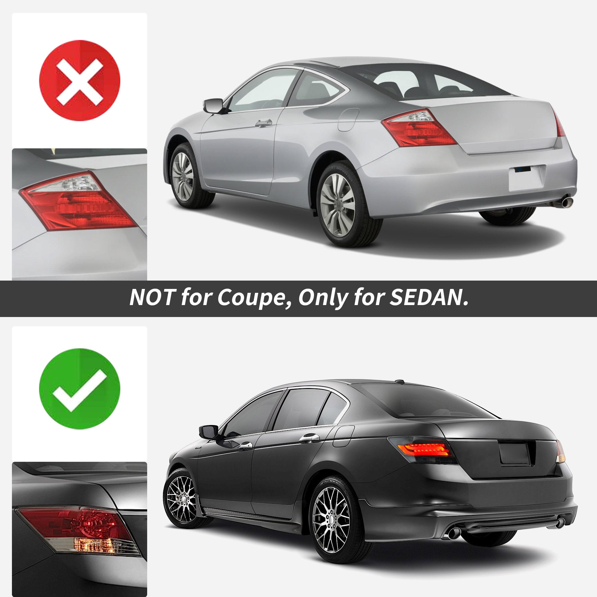 VLAND LED Tail lights For Honda Accord 2008-2012 Aftermarket Rear Lamps [2PCS]