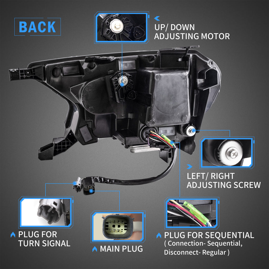 VLAND LED Projector Headlights For 2015-2023 Ford Ranger [International Edition]