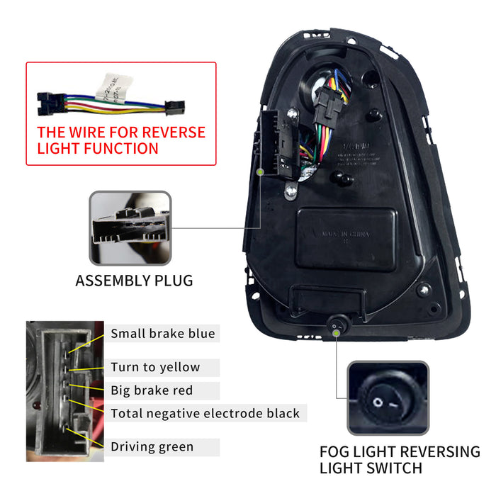 Feux arrière LED VLAND pour Mini Cooper [trappe] R56 R57 R58 R59 Union Jack 2007-2013