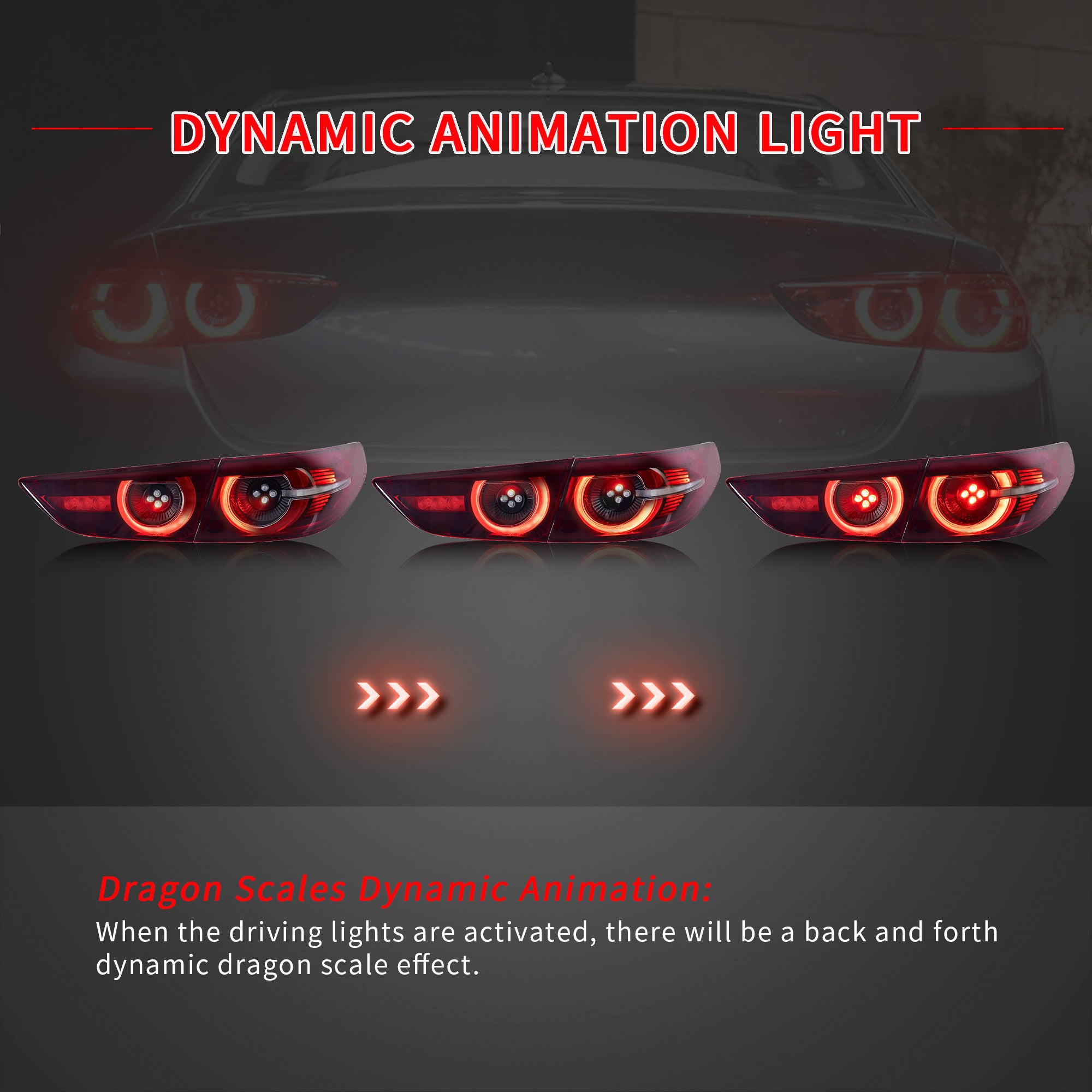 VLAND LED テールライト 2019-2025 マツダ 3 セダン用