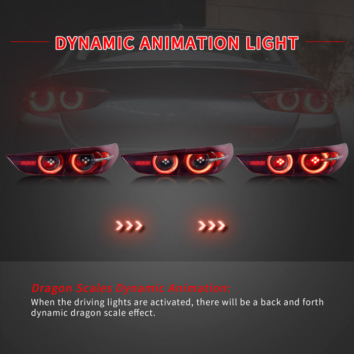 Luces traseras LED VLAND para Mazda 3 Sedan 2019-2024