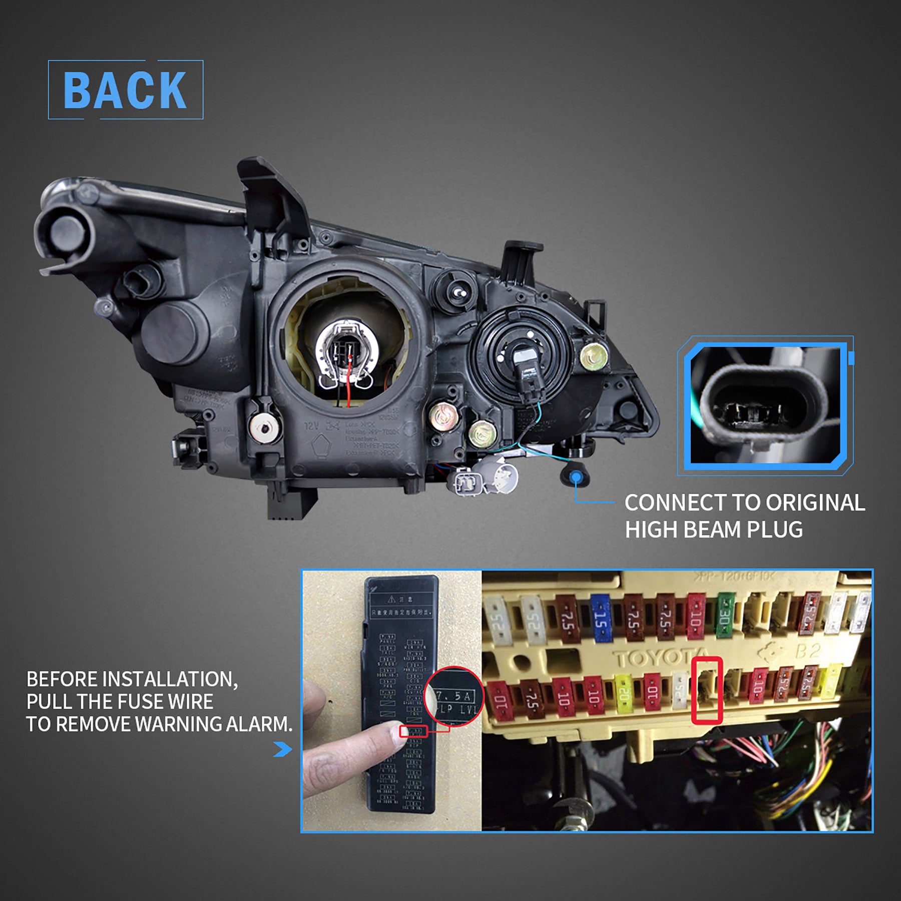 VLAND LED Headlights For 2010-2012 Lexus ES350 [XV40]