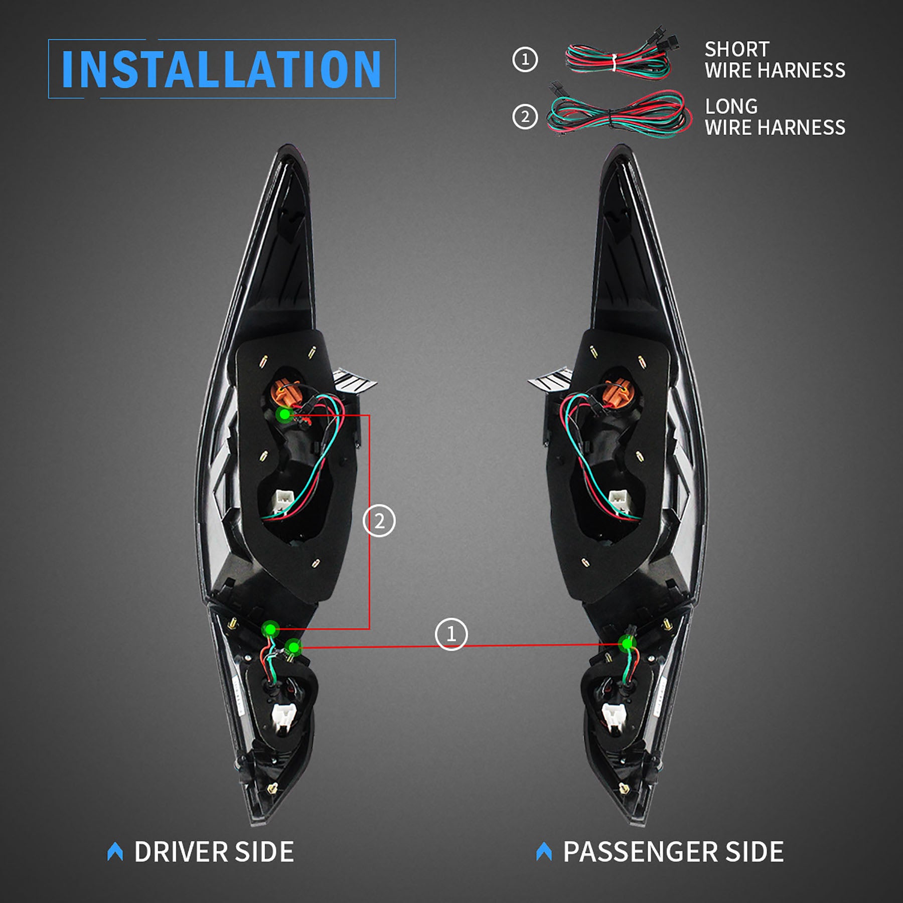 VLAND Rear Lamps For Hyundai Sonata 2011-2014 6th Gen Aftermarket Tail lights Assembly