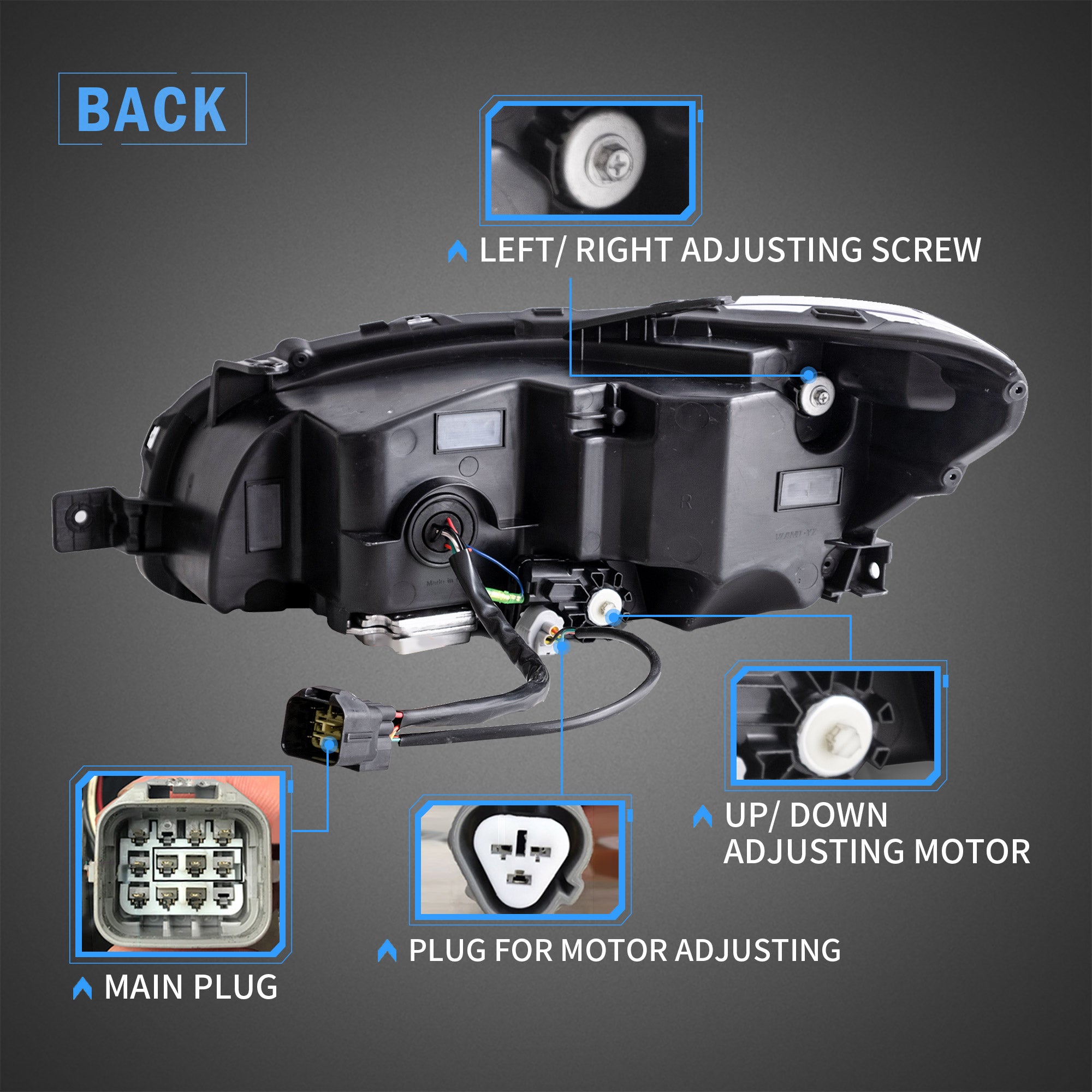 VLAND LED Projector Headlights For 2015-2021 Subaru WRX