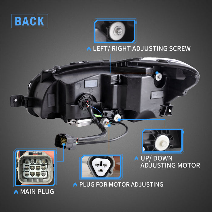 VLAND Dual Beam Projector LED Headlights For Subaru WRX 2015-2021