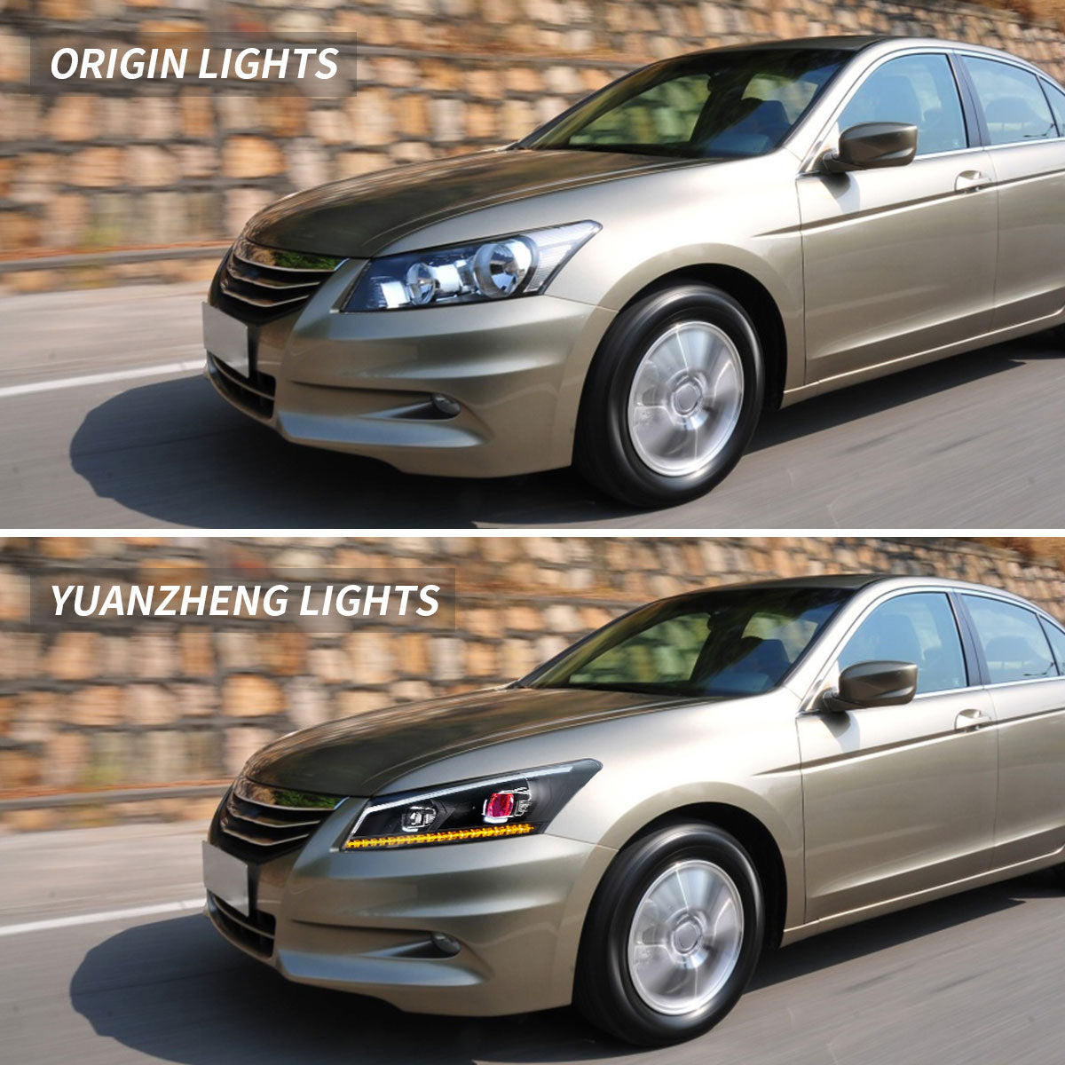 VLAND Phares LED pour Honda Accord Sedan 2008-2012 (pas pour coupé 2 portes)