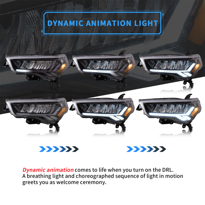 VLAND LED-Scheinwerfer für Toyota 4Runner 2014–2023, Montage der Frontleuchten