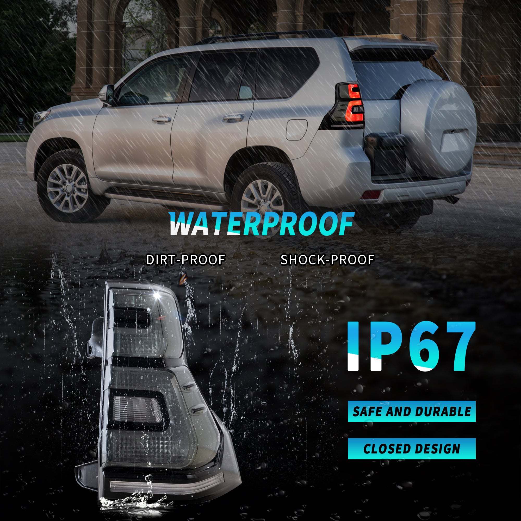 VLAND LED Taillights For 2010-2016 Toyota Land Cruiser Prado & 2010-2022 Lexus GX460