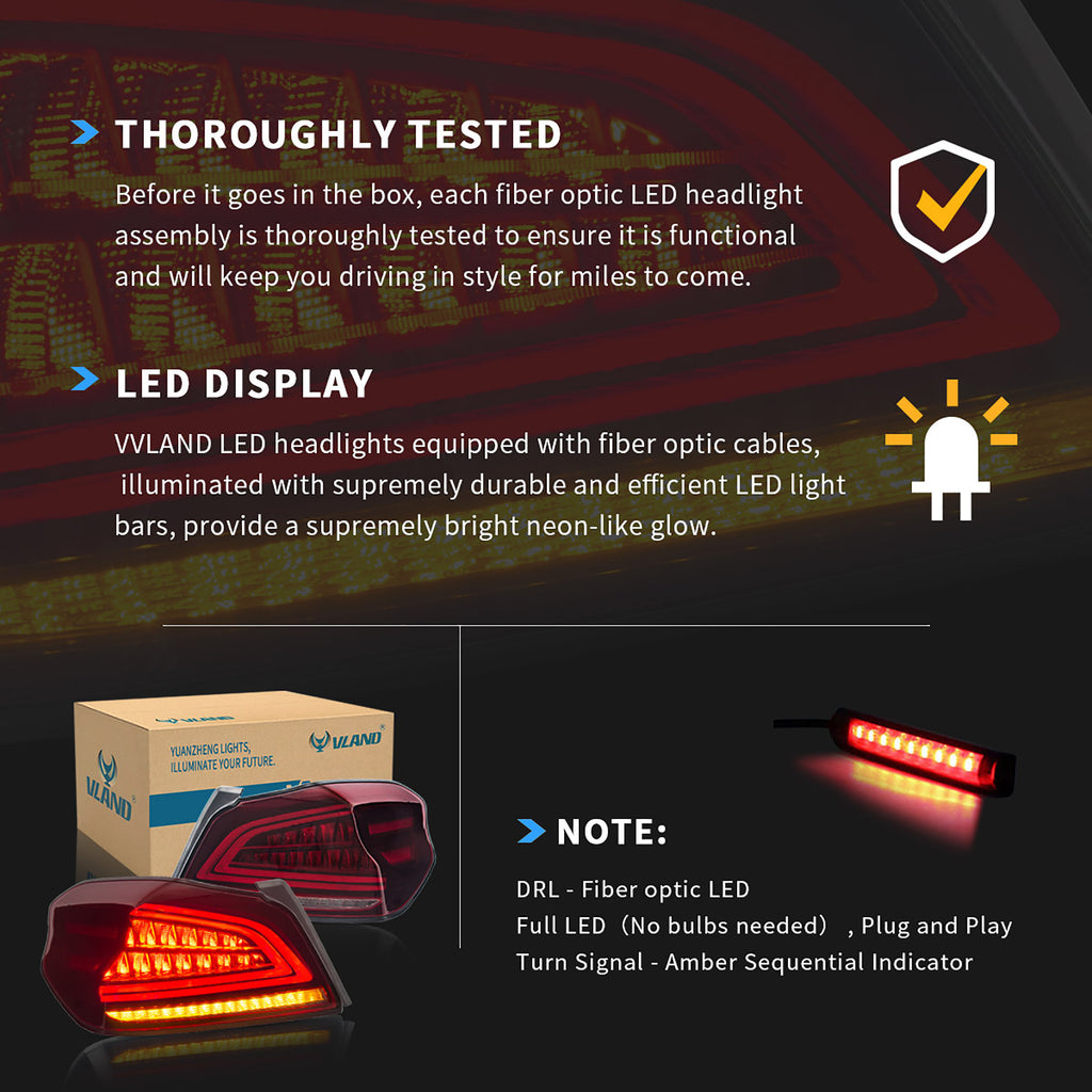 VLAND LED Tail Lights For 2015-2021 Subaru WRX