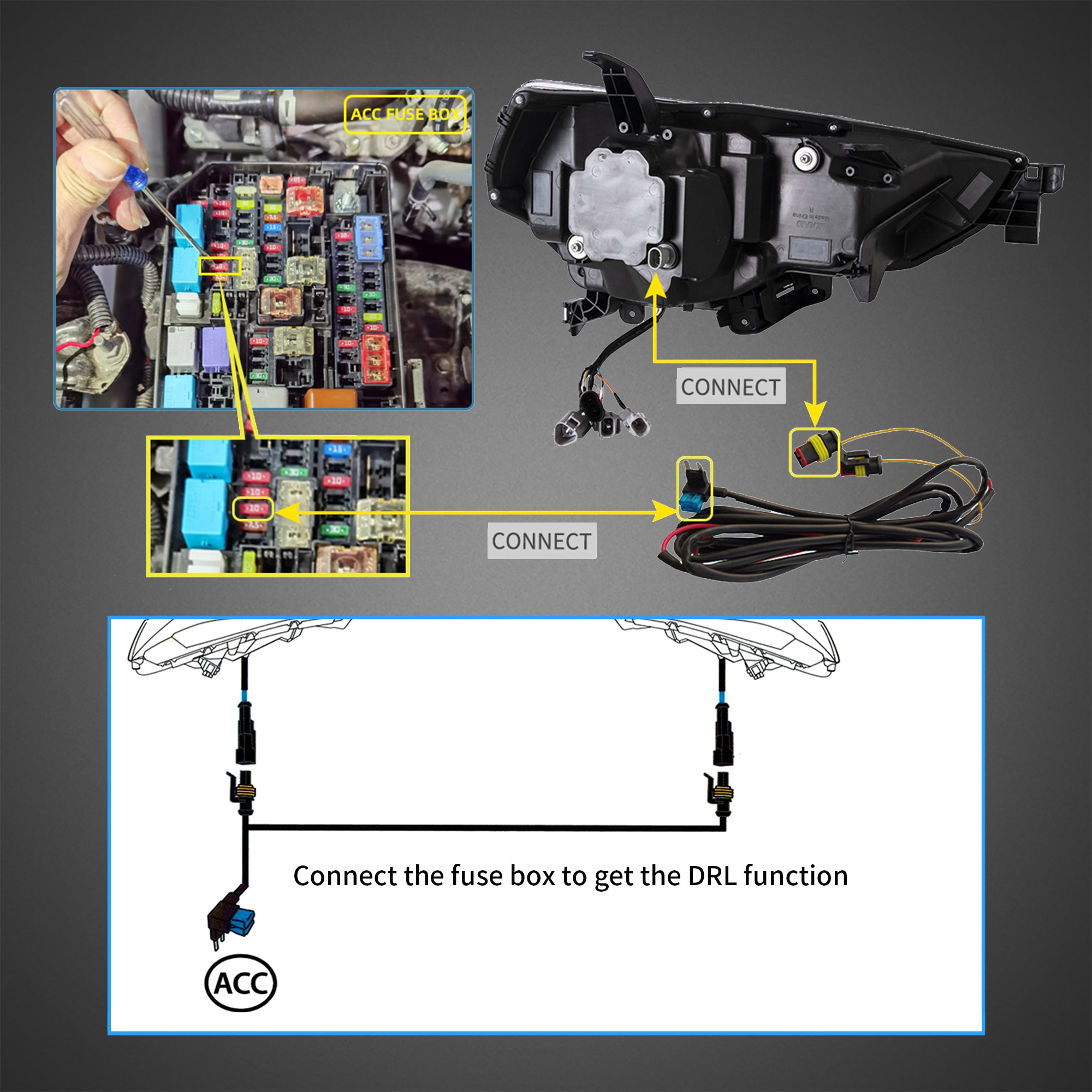 VLAND LED Headlights For Toyota 4Runner 2014-2024 Front Lights Assembly