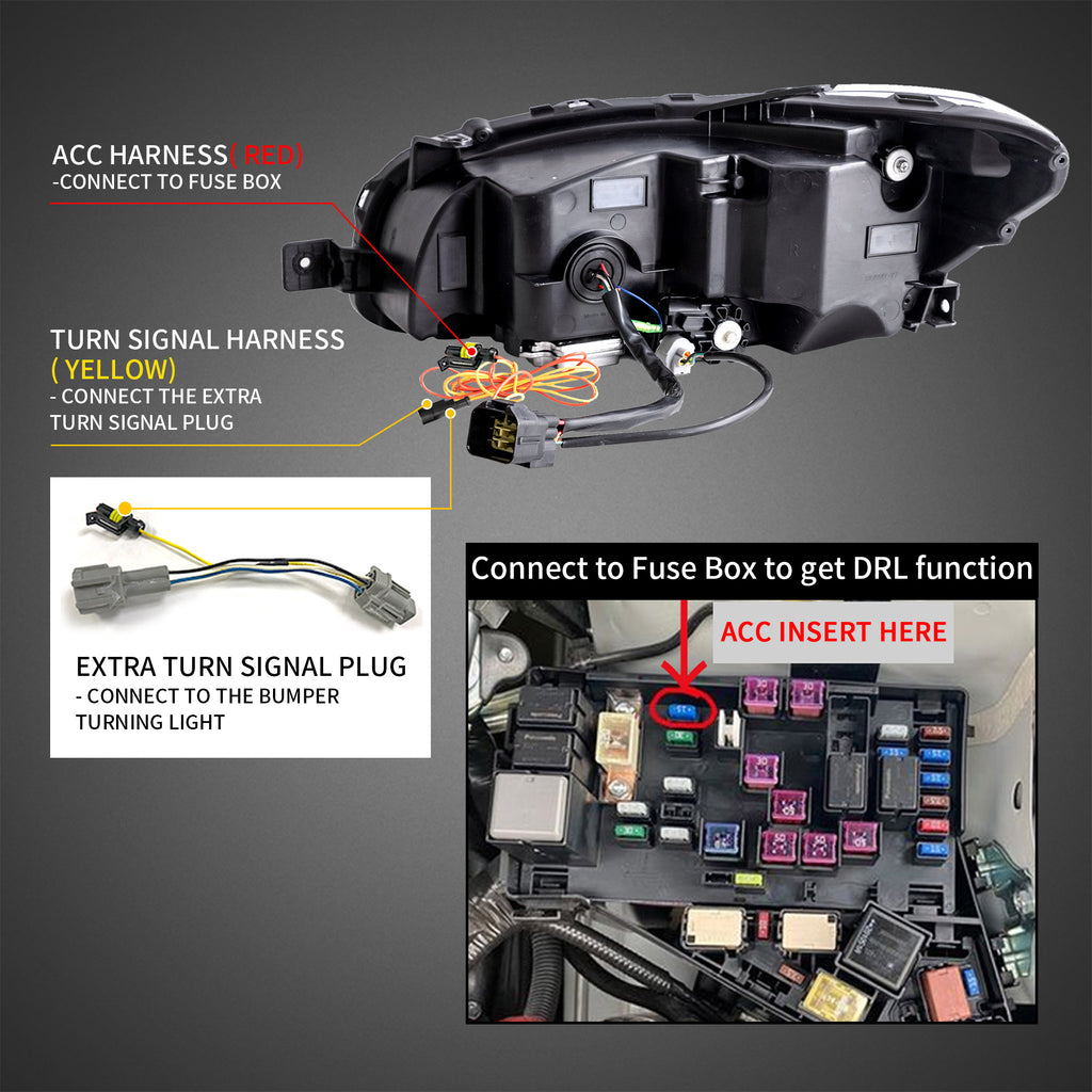 VLAND LED Projector Headlights For 2015-2021 Subaru WRX