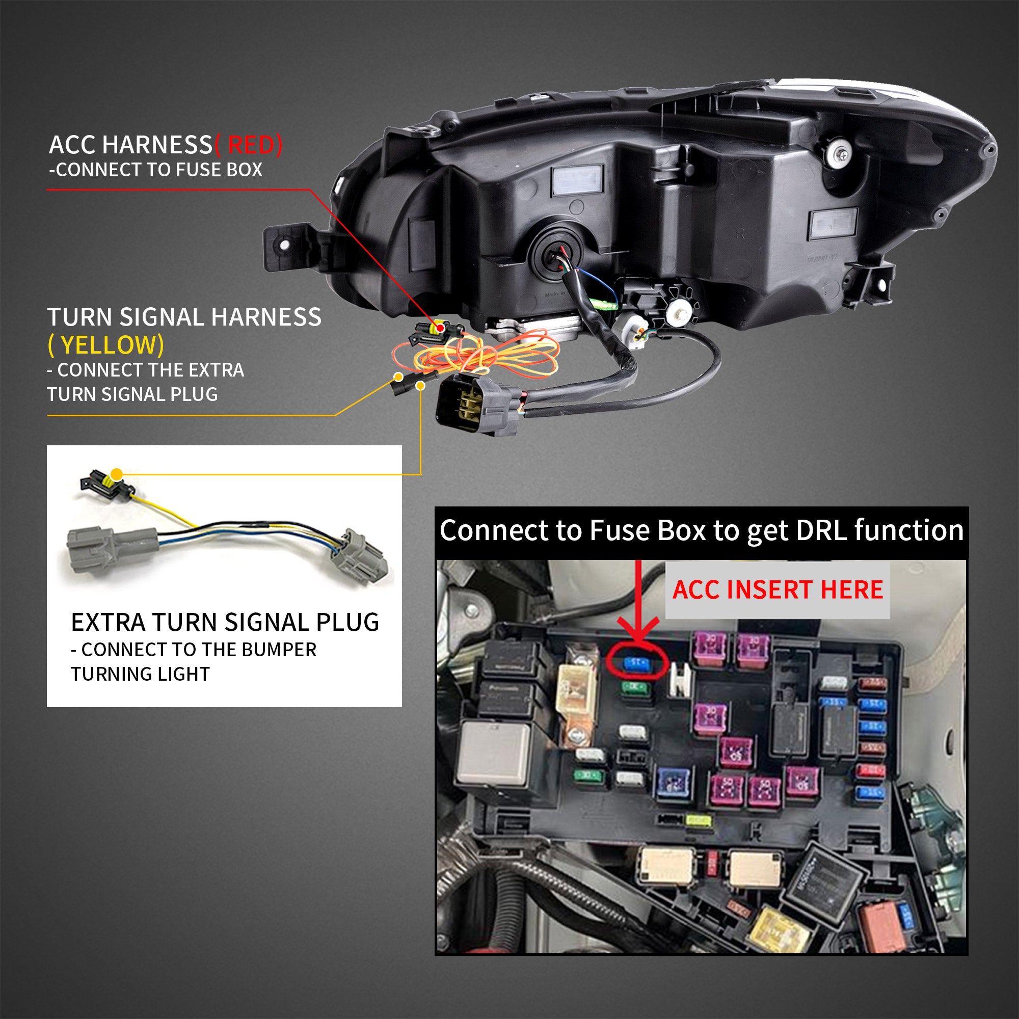 VLAND LED Projector Headlights For 2015-2021 Subaru WRX