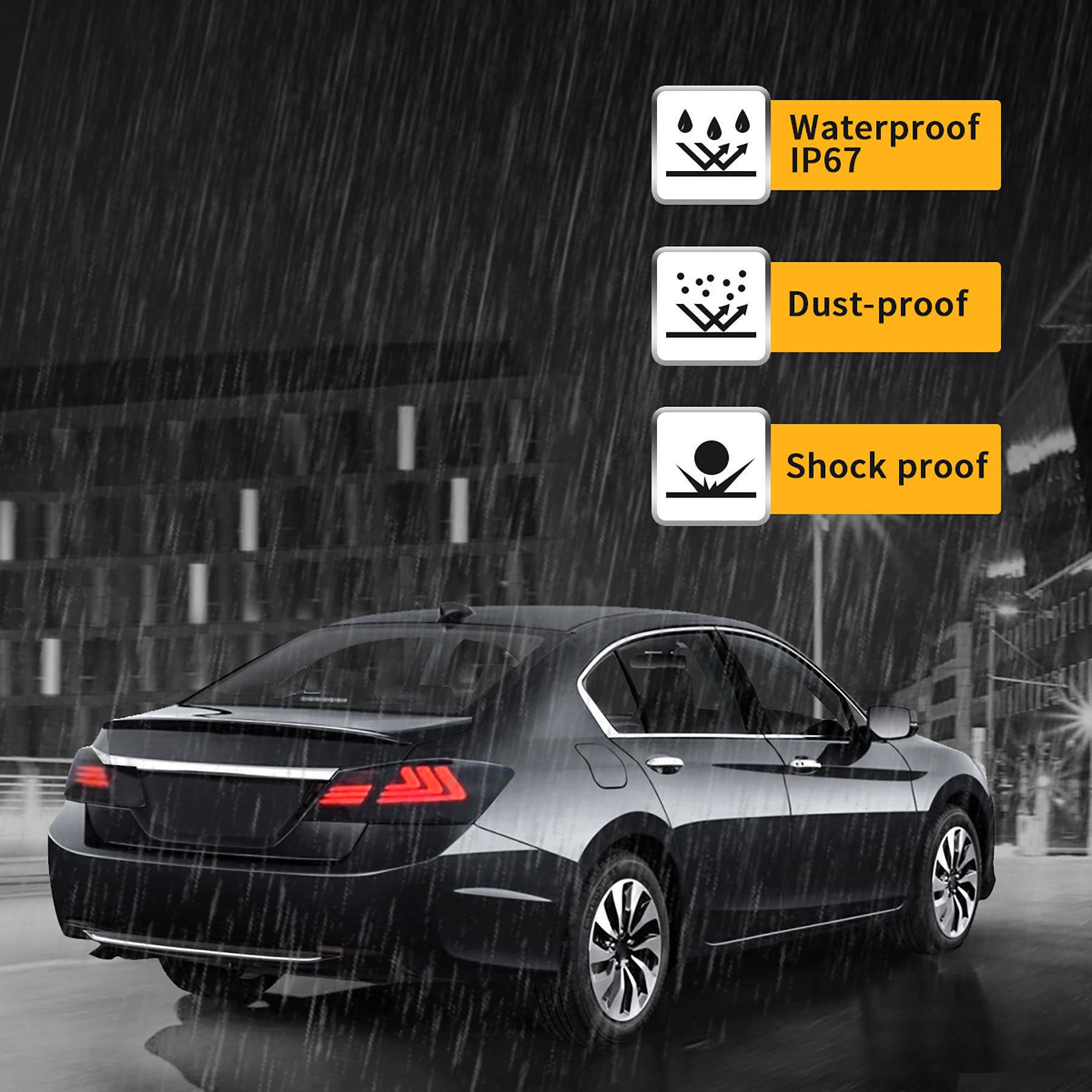 <<t18>0>LAND  LED  TaillighTs  For 2013-2015 Honda  Accord  W/SequenTial  Turn  Signals