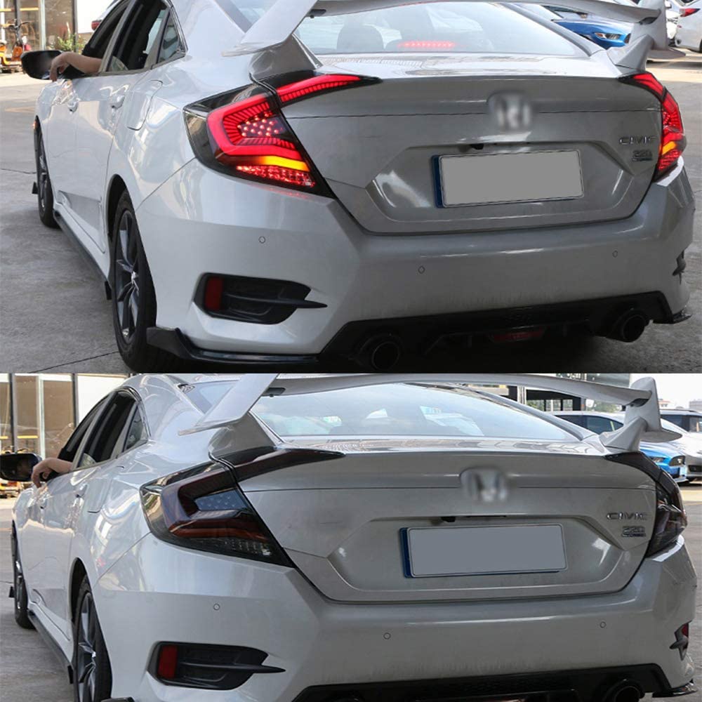 <<<<t72>64>55>0>land  Led  Rear  lamps  For 2016-2021 Honda  Civic  Sedan 10 tonh  Gen  AfTermarkeT Tail  LighTs