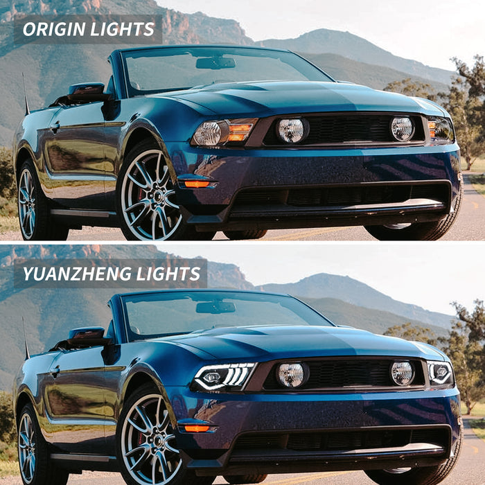 Phares de projecteur LED VLAND pour feux avant de rechange Ford Mustang 2010-2014