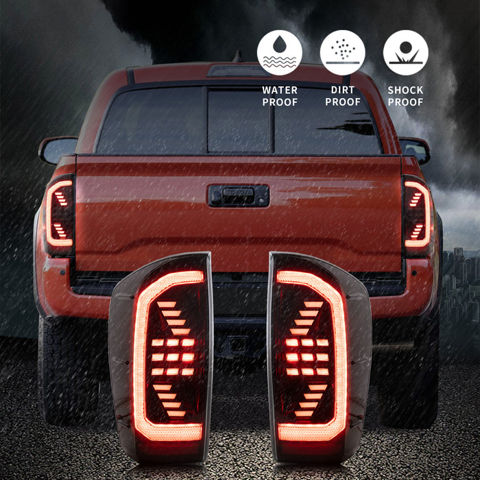 VLAND LED Taillights For Toyota Tacoma 2016-2023 W/Sequential Red Turn Signals