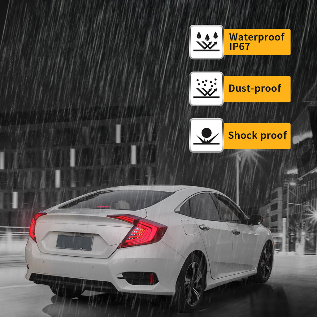 Luces traseras LED VLAND aptas para Honda Civic 10th Gen 2016-2019 montaje de lámparas traseras 4 Uds Plug-And-Play