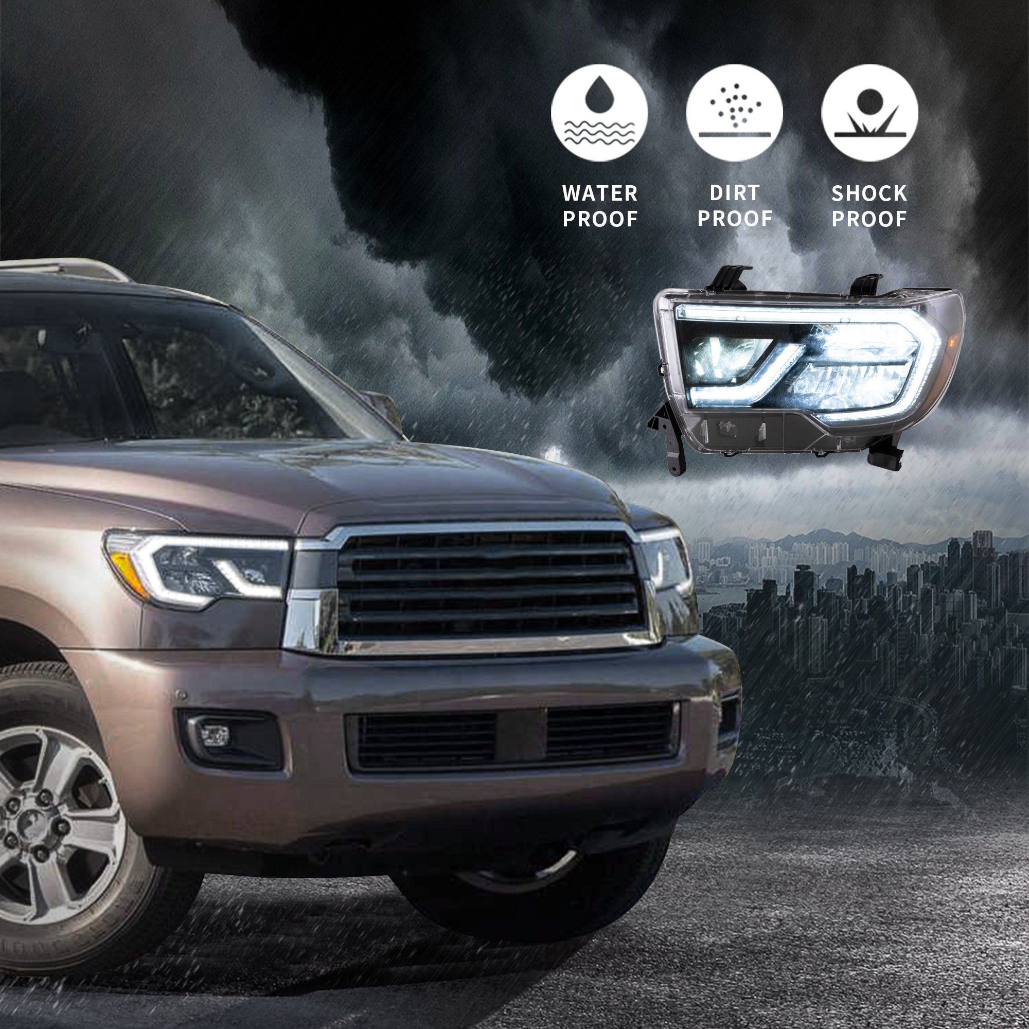 Phares LED VLAND pour Toyota Tundra 2007-2013 et Toyota Sequoia 2008-2022