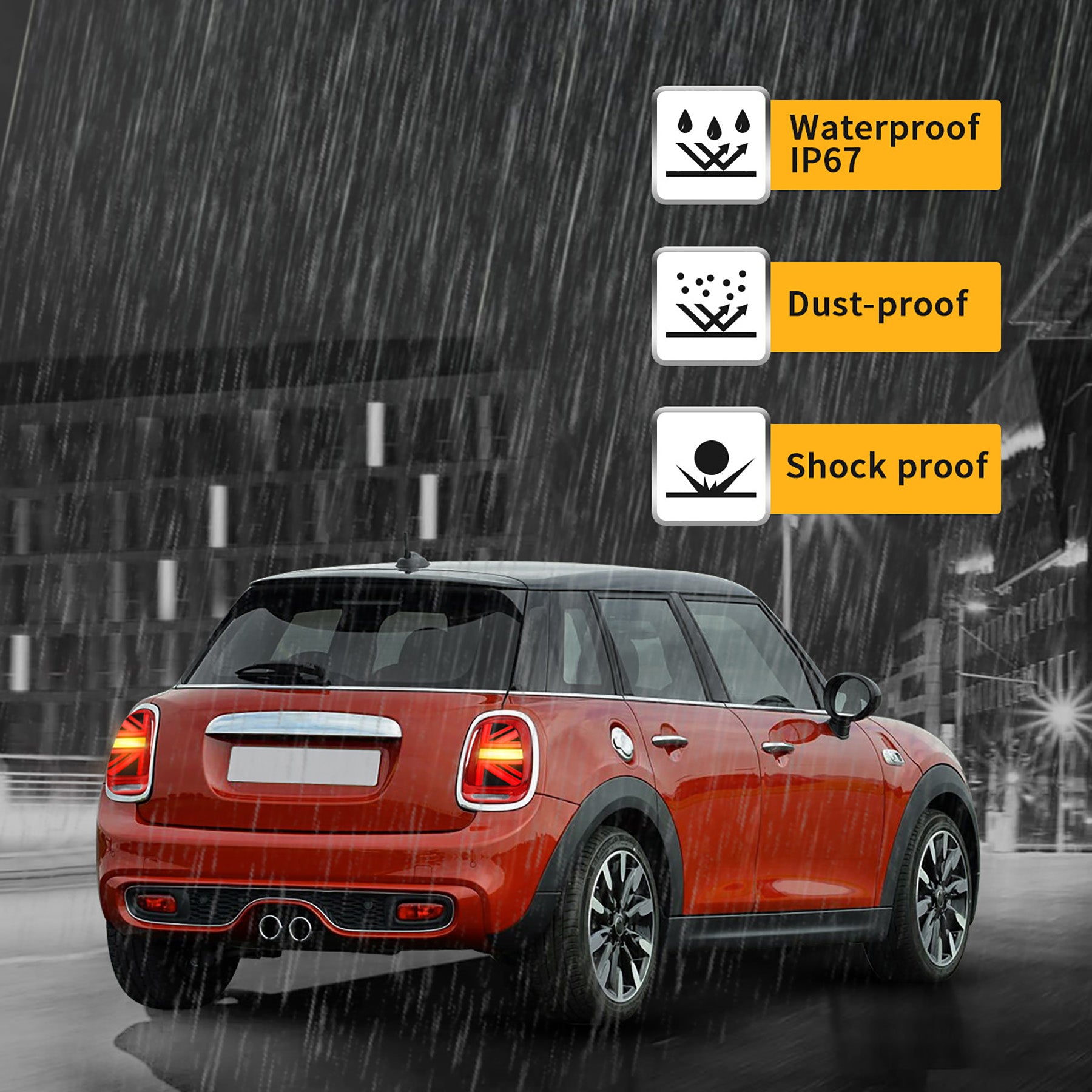 <<t18>0>LAND  LED  TaillighTs  For 2014-2019 Mini  Cooper  HaTch  F55 F56 F57 Chrome  Trim