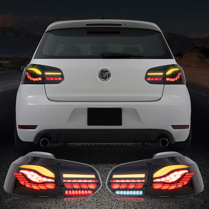 Luces traseras VLAND OLED para Volkswagen Golf 6 MK6 2009-2014 con indicadores secuenciales intermitentes